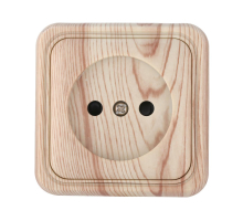 Розетка LK Studio открытой установки без заземляющих контактов с защитными шторками (сосна) 813325