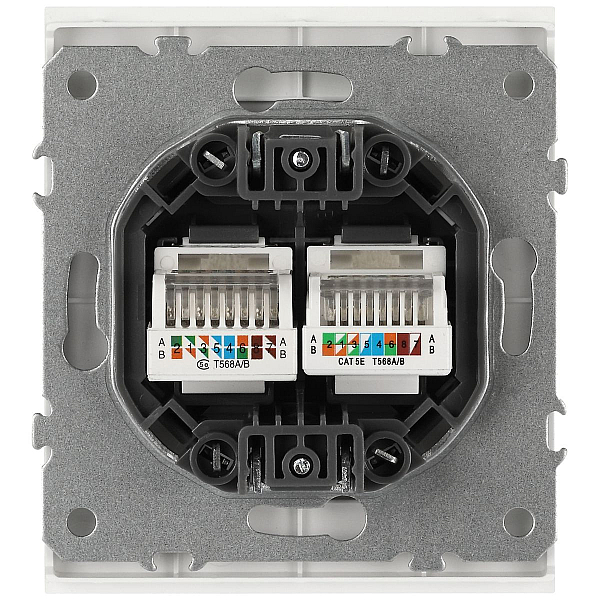 Розетка ЭРА Arktik 16-3108-08 информационная двойная 2XRJ45 белый матовый Б0070491