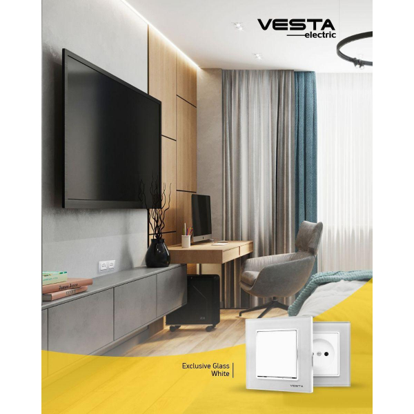 Розетка 2P Vesta-Electric Exclusive White белый FRZ00040002BEL Розетка 2P Vesta-Electric Exclusive White белый FRZ00040002BEL