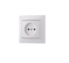 Розетка без зазем. Lezard Mira белая с бел. вст. 701-0202-121B