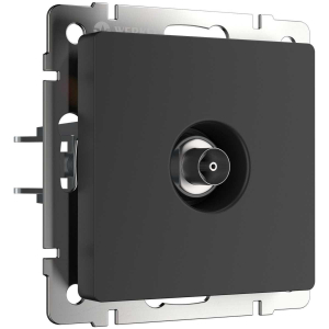 W1184008/ ТВ-розетка проходная (черный матовый)