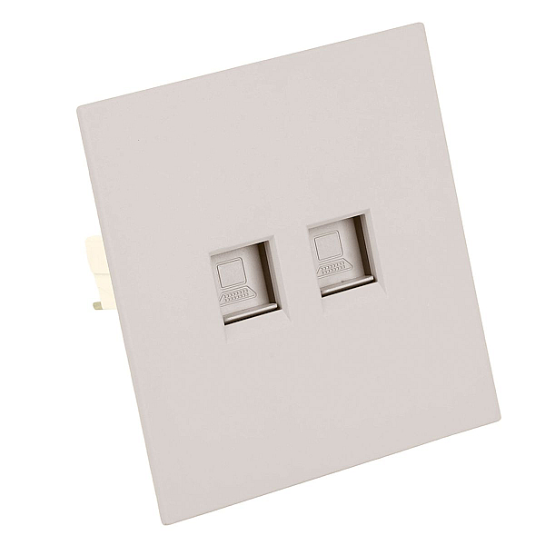 Розетка компьютерная 2-местная RJ-45 (механизм) Stekker Мия RST00-3111-08 пудровый жемчуг 50481