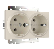 Розетка двойная с заземлением Werkel айвори матовый W1172062 4690389192142