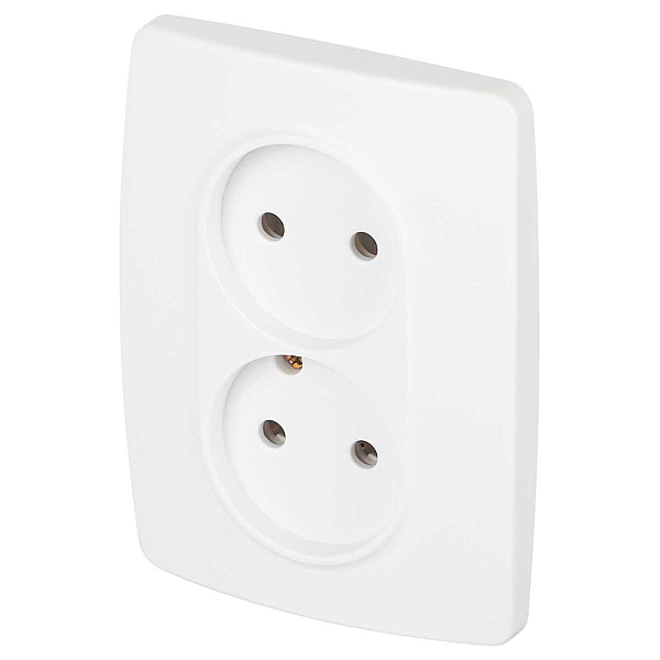 Розетка ЭРА Серия 12 12-2107-01М двойная 2X2P 16А-250В белый матовый Б0065688