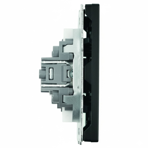 Розетка телевизионная 1-местная (механизм), STEKKER, 75 Ом, 5-862МГц, серия Эмили, RST00-5108-05, черный уголь, soft touch 49849