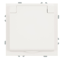 Розетка 2P+PE Stekker Эмили со шторками крышкой белый фарфор RST16-5112-01 49881