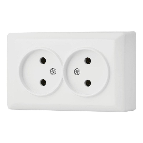 Розетка двойная 2P Vesta-Electric Mega белый FRZ00030201BEL Розетка двойная 2P Vesta-Electric Mega белый FRZ00030201BEL