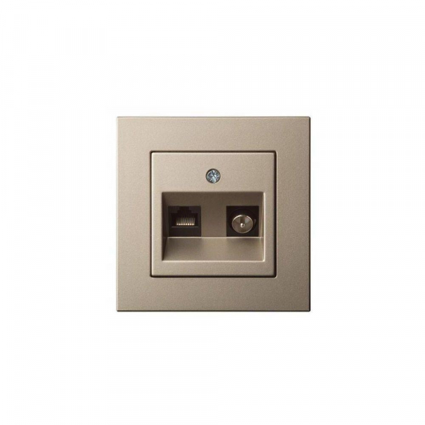 Розетка RJ45/TV Liregus Epsilon шампань 28-315 Розетка RJ45/TV Liregus Epsilon шампань 28-315