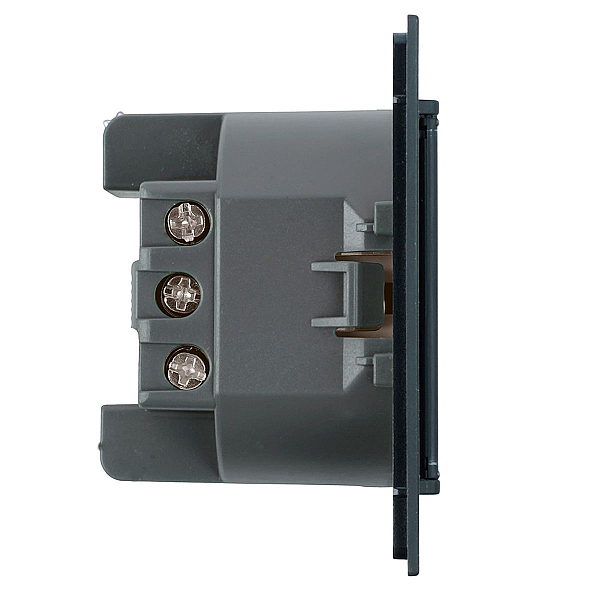 Розетка 1-местная с крышкой с защ. штор Stekker с/з 250В 16А Мия RST16-3112-05 черный бархат 50455