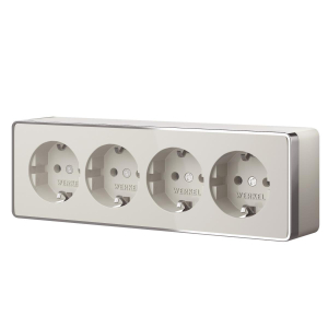 Розетка четверная с заземлением и шторками Gallant Werkel a071253