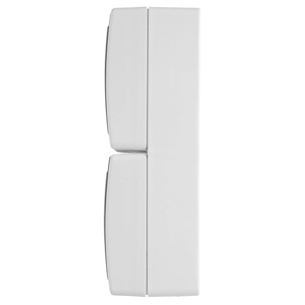 Розетка 2-местная с крышкой с/з STEKKER PST16-22-54V, пластик АВS, 250В, 16А, IP54,  белый/серый 49737