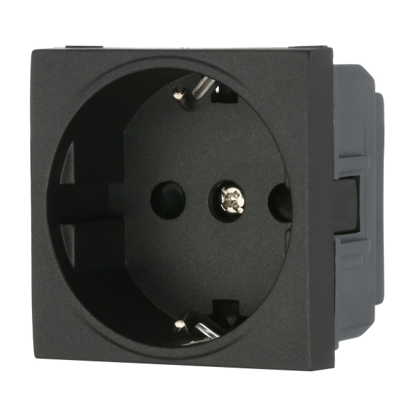 Розетка LK Studio с з/к, со шторками матовая поверхность (черный бархат) LK45 851408-1