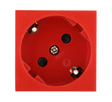 Розетка LK Studio с заземляющими контактами, с защитными шторками, 16 А, 250 В, под углом 45 градусов (красный) LK45 851207-1