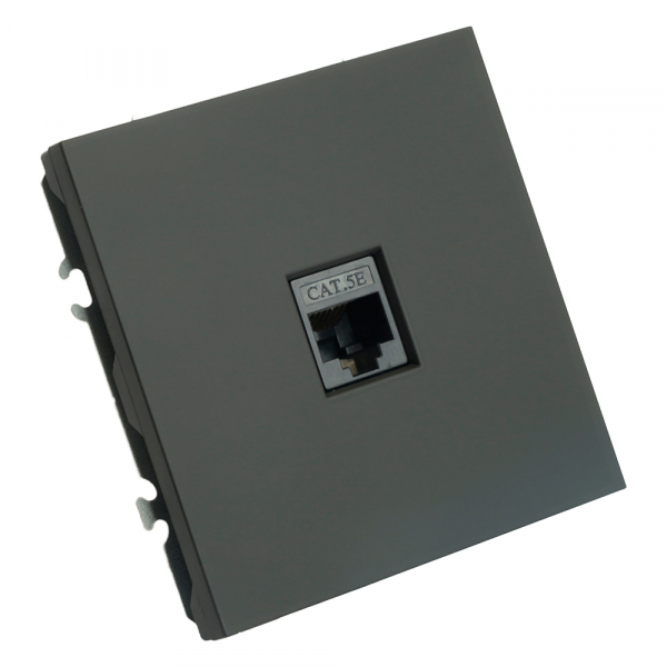 Розетка компьютерная 1-местная RJ-45 (механизм), STEKKER, серия Эмили, RST00-5117-05, черный уголь, soft touch 49847 Розетка компьютерная 1-местная RJ-45 (механизм), STEKKER, серия Эмили, RST00-5117-05, черный уголь, soft touch 49847