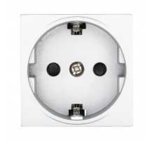 Розетка LK Studio с з/к, со шторками матовая поверхность (серебристый металлик) LK45 851403-1