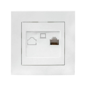 Валенсия розетка компьютерная RJ-45 1-местная белая EKF PROxima EWK01-035-10