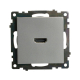 Розетка HDMI 2.1, Type A (механизм), STEKKER GLS00-7118-03, серия Катрин, серебро 50061