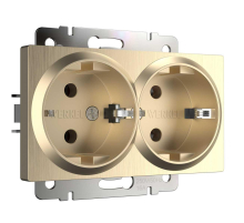 Розетка двойная Werkel шампань рифленый W1172010 4690389160585