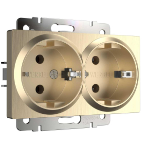 Розетка двойная Werkel шампань рифленый W1172010 4690389160585