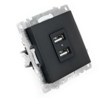 Розетка 2хUSB Stekker Катрин графит GLS10-7115-06 49422