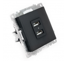 Розетка 2хUSB Stekker Катрин графит GLS10-7115-06 49422