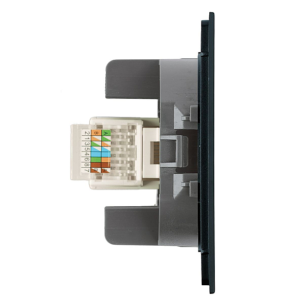 Розетка компьютерная 1-местная RJ-45 (механизм) Stekker Мия RST00-3117-05 черный бархат 50450