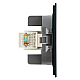 Розетка компьютерная 1-местная RJ-45 (механизм) Stekker Мия RST00-3117-05 черный бархат 50450