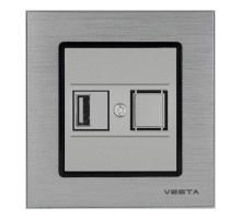 Розетка USB Vesta-Electric Exclusive Silver Metallic серебро FRZ00050501STA