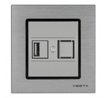 Розетка USB Vesta-Electric Exclusive Silver Metallic серебро FRZ00050501STA