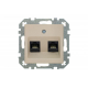 Розетка 2хRJ45 Liregus Retro кремовый омбре 29-137