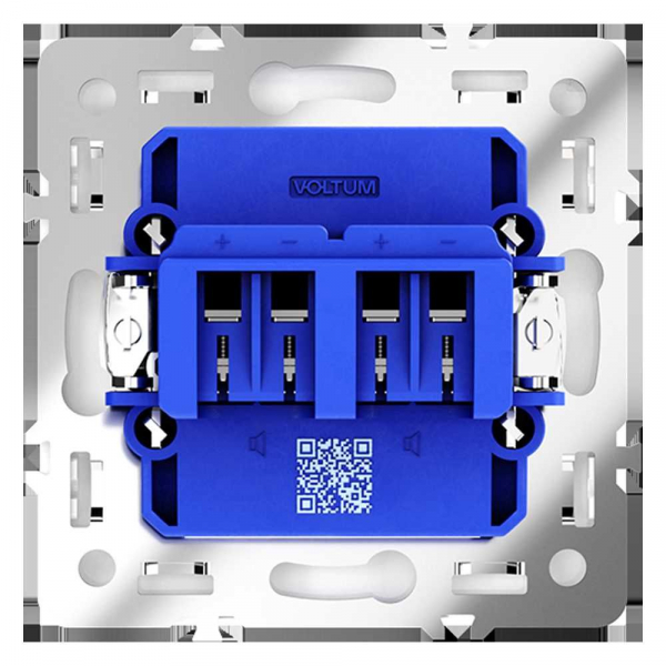 Розетка акустическая встраиваемая Voltum S70 4-местная, (белый глянцевый) VLS060301