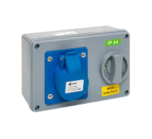 Розетка с блокировкой и выключателем 1413 2Р+РЕ 16А 220В IP44 EKF ps-1413-16-220