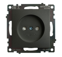 Розетка 2P Stekker Катрин со шторками графит GLS10-7109-06 49420