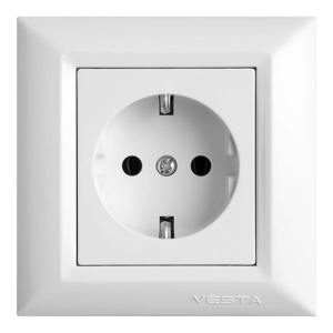 Розетка 2P+E Vesta-Electric Roma белый FRZ00010101BEL