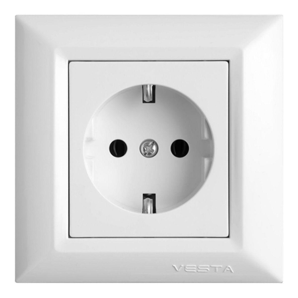 Розетка 2P+E Vesta-Electric Roma белый FRZ00010101BEL Розетка 2P+E Vesta-Electric Roma белый FRZ00010101BEL