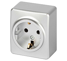 Розетка ЭРА Эксперт 11-2203-03 2P+E Schuko IP20 16A-250В ОУ алюминий Б0063020