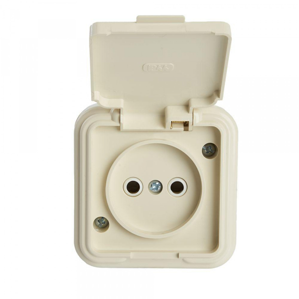 Розетка 2P Stekker Брест с крышкой слоновая кость PST16-20-44 49060 Розетка 2P Stekker Брест с крышкой слоновая кость PST16-20-44 49060