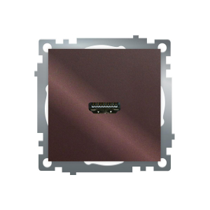 Розетка HDMI 2.1, Type A (механизм), STEKKER GLS00-7118-04, серия Катрин, шоколад 50064