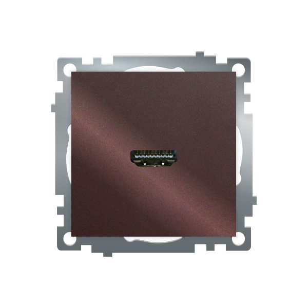 Розетка HDMI 2.1, Type A (механизм), STEKKER GLS00-7118-04, серия Катрин, шоколад 50064 Розетка HDMI 2.1, Type A (механизм), STEKKER GLS00-7118-04, серия Катрин, шоколад 50064