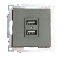 Розетка 2хUSB Stekker Катрин графит GLS10-7115-06 49422