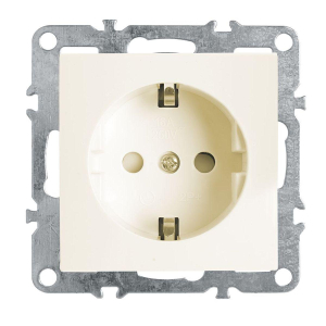 Розетка 1-местная с/з (механизм), Stekker, PST16-9110-02, 250В, 16А с защ. шторкой Эрна, слоновая кость 39328