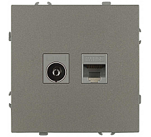 Розетка ЭРА Galaxy 15-3110-07 комбинированная RJ45+TV IP20 титан Б0070788