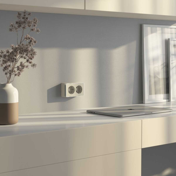 Розетка двойная с заземлением Werkel Gallant слоновая кость W5072103 4690389164668