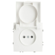 Розетка 2P Stekker Эмили со шторками крышкой белый фарфор RST16-5113-01 49878