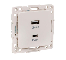 Стокгольм Механизм Розетки с 2USB type-A + type-C белый EKF PROxima EYR-2USB-type-C