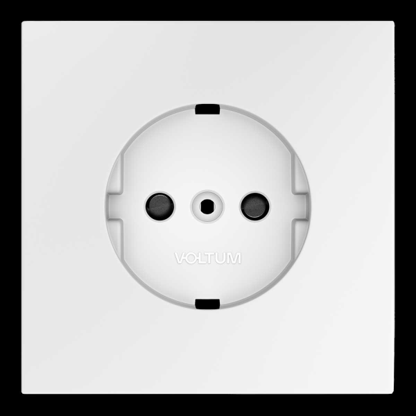 Накладка для розетки с заземлением и защитными шторками S70 (белый матовый) Voltum VLS000702