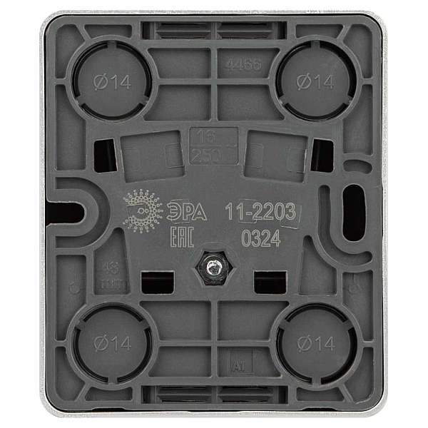 Розетка ЭРА Эксперт 11-2203-03 2P+E Schuko IP20 16A-250В ОУ алюминий Б0063020