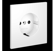 Накладка для розетки с заземлением и защитными шторками S70 (белый матовый) Voltum VLS000702