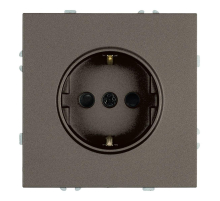 Розетка 1-местная с защитной шторкой с/з (механизм), Stekker, 250В, 16А Эмили, RST16-5110-09, антрацит, soft touch 49932