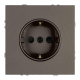 Розетка 1-местная с защитной шторкой с/з (механизм), Stekker, 250В, 16А Эмили, RST16-5110-09, антрацит, soft touch 49932